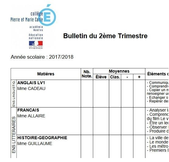 Bulletin du 1er trimestre