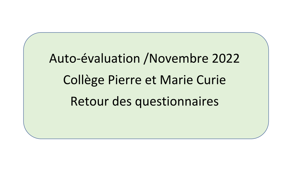 Auto-évaluation du collège