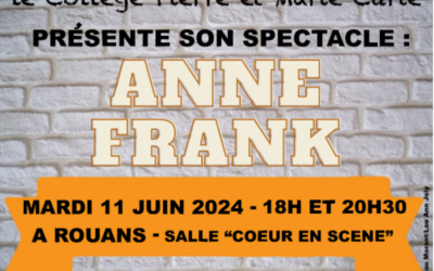 Représentations du spectacle « Anne Frank » du 11 juin